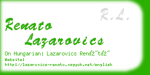 renato lazarovics business card